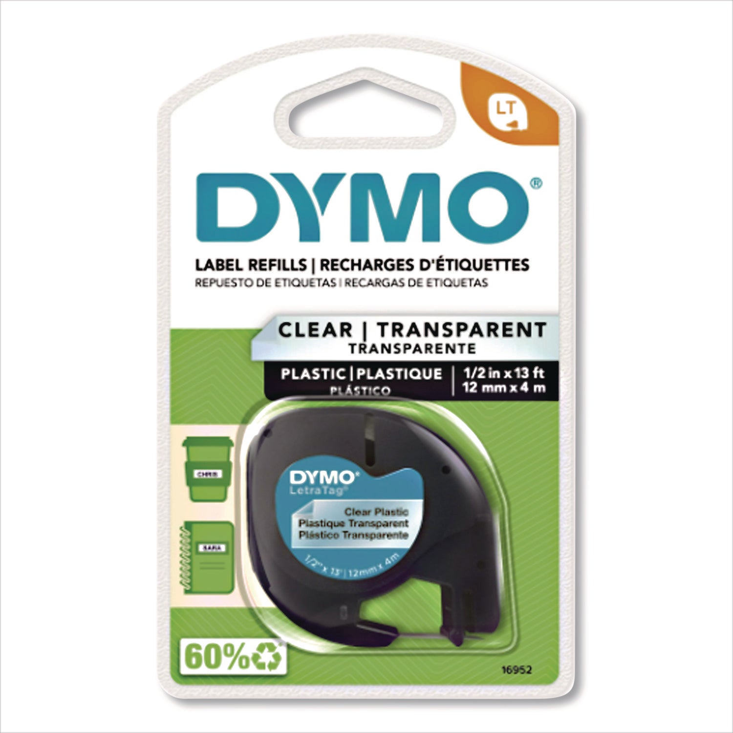 1/2" Width - Direct Thermal - Clear - Plastic - Easy Peel - 1 Each