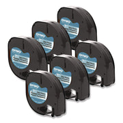 Dymo LetraTag Labelmaker Plastic Labels - 1/2" Width - Clear - Plastic - 6 / Box