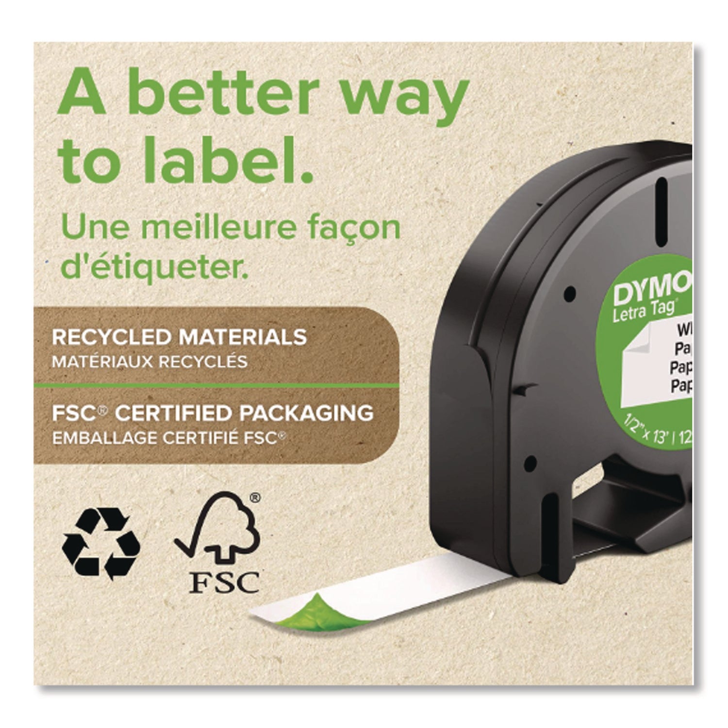 1/2" Width - White - Paper - 6 / Box