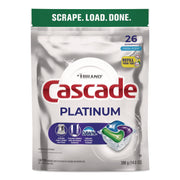 Cascade Platinum ActionPacs - For Glassware, Dish, Dishwasher - Pod - Recommended For: Residue Remover, Dried-on Food Remover - Enzyme Activated - Silver - 26 - 1 Each