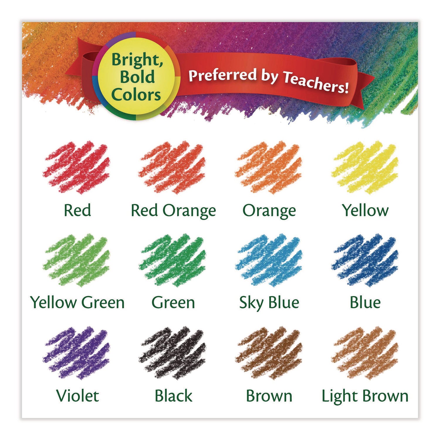 Erasable Color Pencil Set, 3.3 mm, 2B, Assorted Lead and Barrel Colors, Dozen