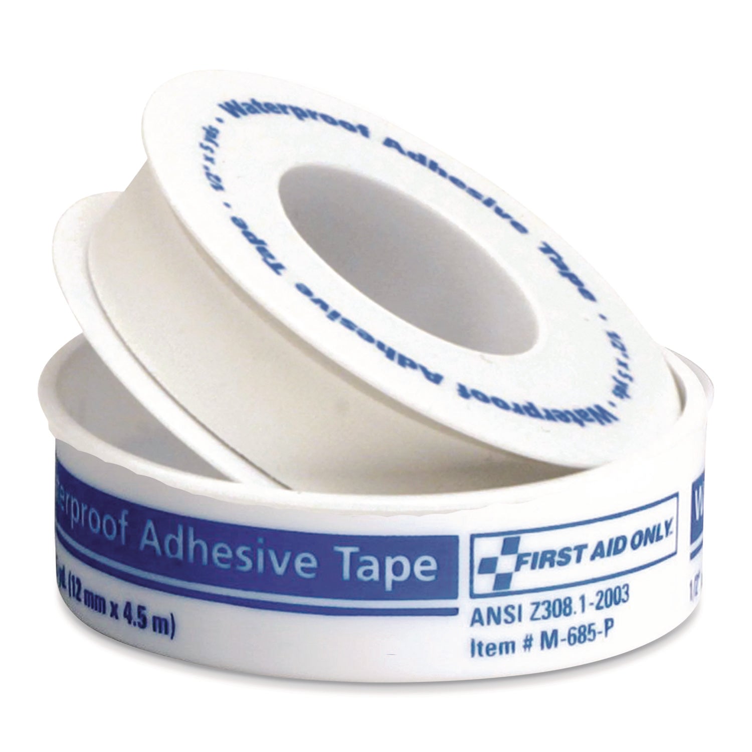 Waterproof-Adhesive Medical Tape with Dispenser, Acrylic, 1" x 15 ft, White