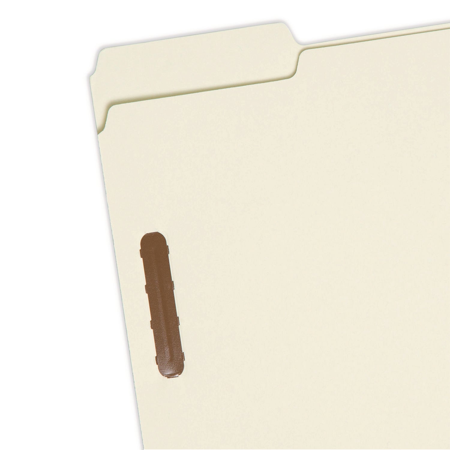 Smead 1/3 Tab Cut Letter Size Recycled Fastener Folders, 8.5" x 11", 1" Expansion, 2 x 2" Fasteners, Assorted Top Tabs, Pressboard, Gray/Green, Tear Resistant Gusset, 25/Box