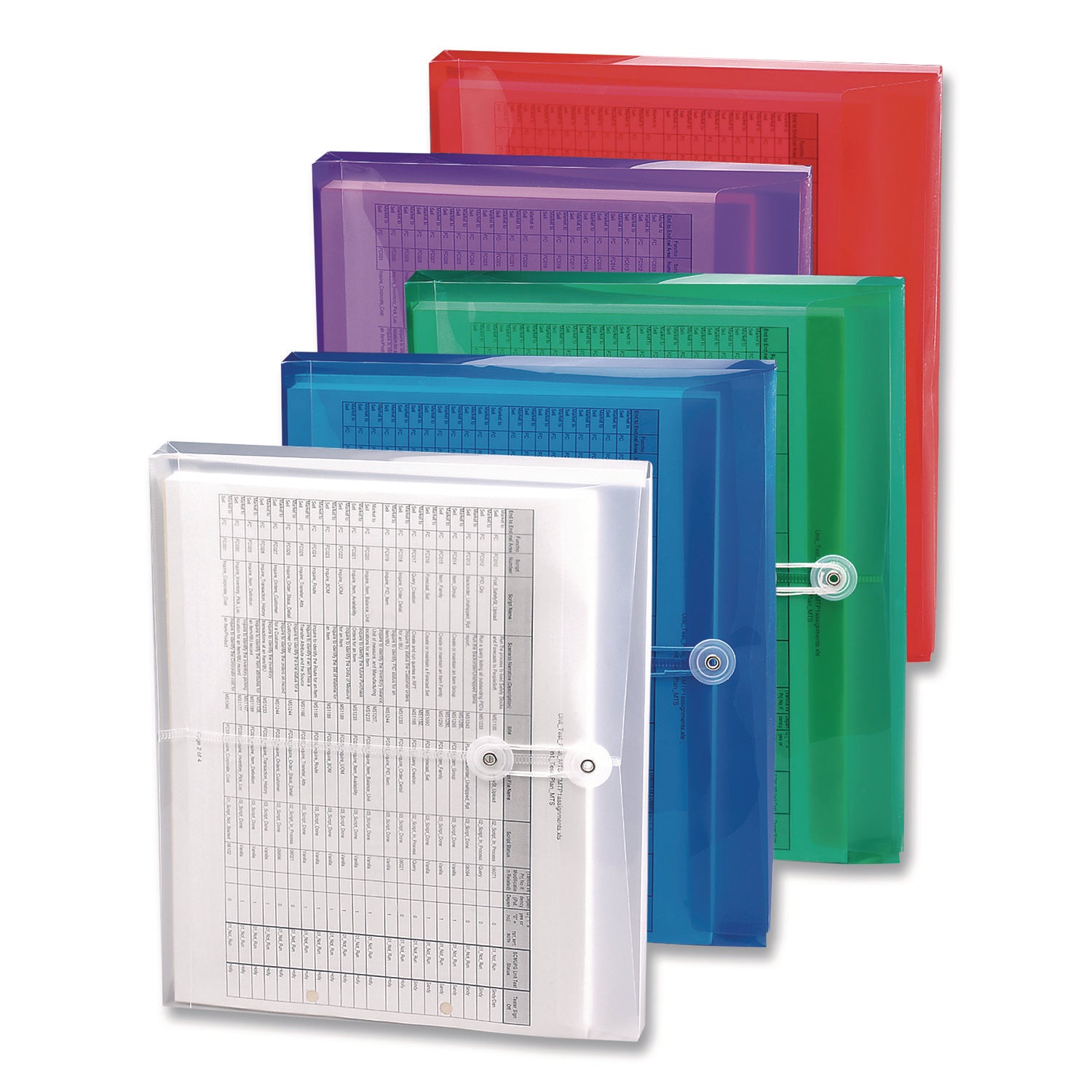 8 1/2" x 11" - 1 1/4" Expansion - Polypropylene - Red - 5 / Pack