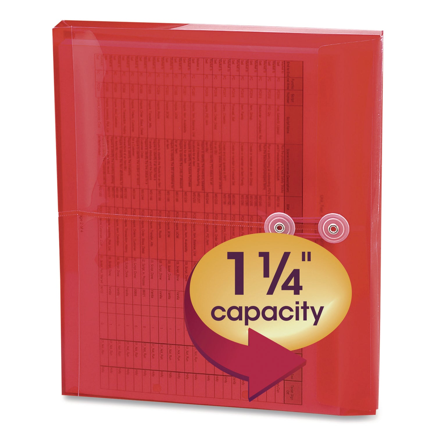 8 1/2" x 11" - 1 1/4" Expansion - Polypropylene - Red - 5 / Pack