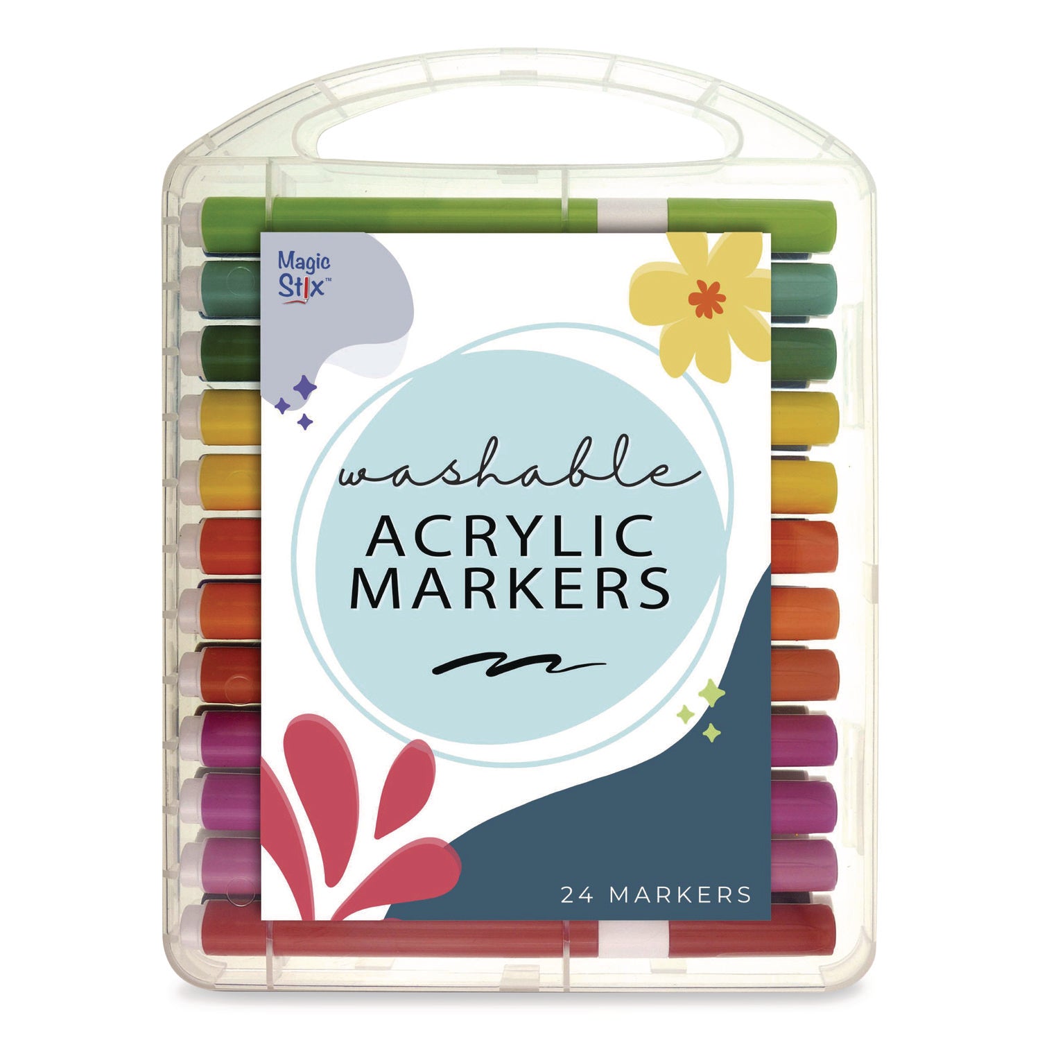 Washable Acrylic Markers, Assorted, 24 Pack