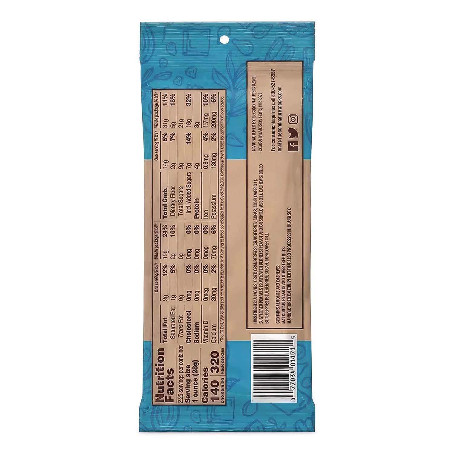 Simplicity Medley Trail Mix, 2.25 Oz Bag, 12 Bags/box