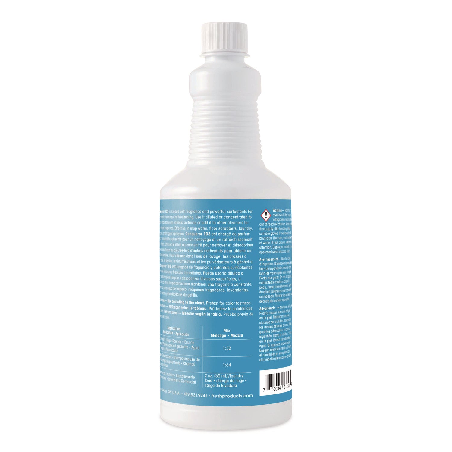 Conqueror 103 Odor Counteractant Concentrate, Cherry, 32 Oz Bottle, 12/carton