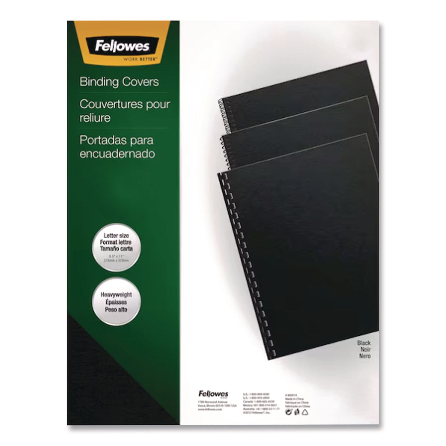 Fellowes Expressions Linen Presentation Covers - 11" Height x 8.5" Width x 0.1" Depth - For Letter 8 1/2" x 11" Sheet - Rectangular - Black - Linen - 1 Pack