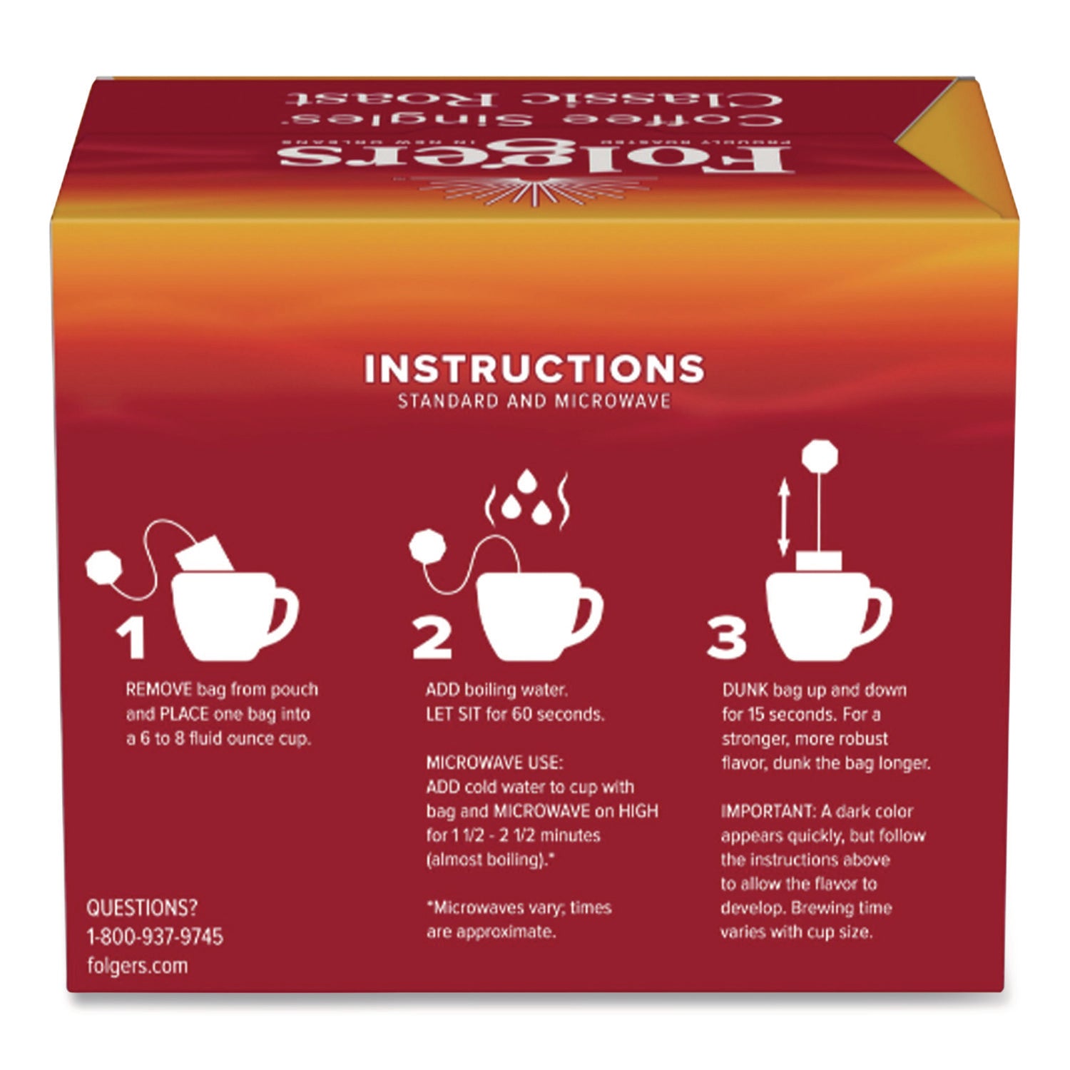 Coffee Filter Packs, Classic Roast, 0.16 Oz, 19/pack