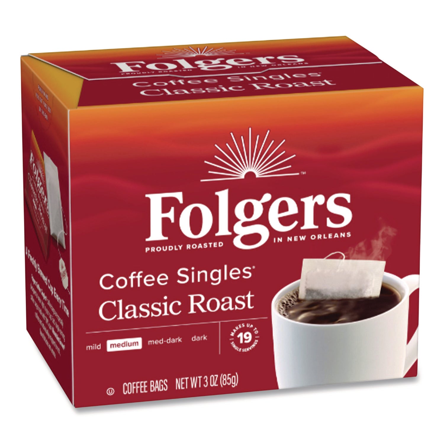 Coffee Filter Packs, Classic Roast, 0.16 Oz, 19/pack