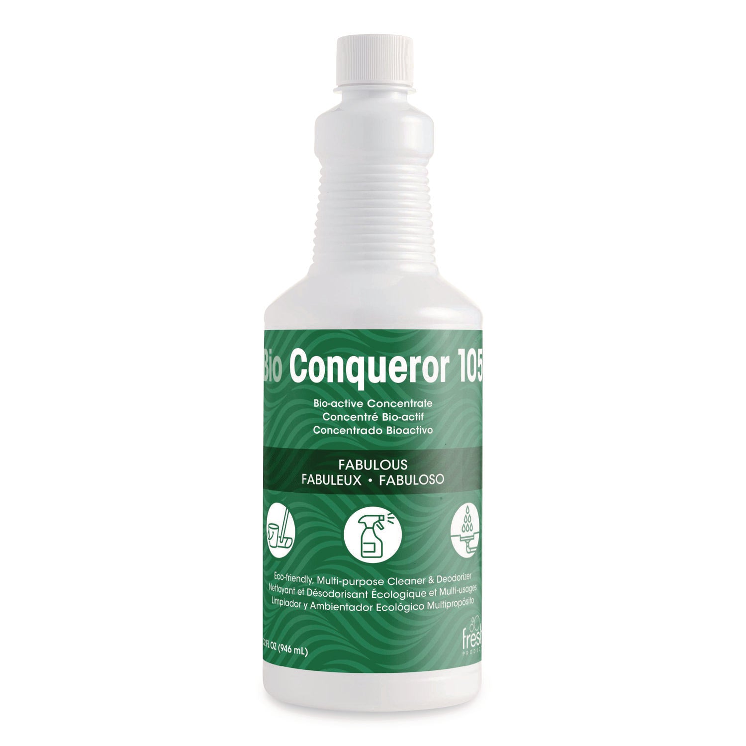 Bio Conqueror 105 Enzymatic Odor Counteractant Concentrate, Fabulous, 32 oz Bottles, 12/Carton