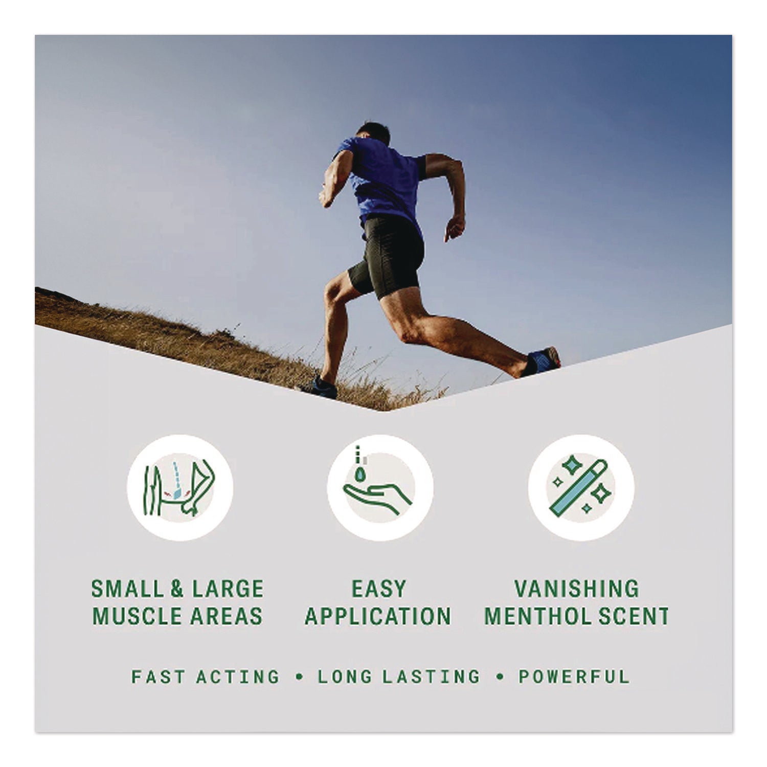 FAST ACTING MENTHOL PAIN RELIEF TOPICAL ANALGESIC, GREEN GEL, 32 OZ PUMP BOTTLE