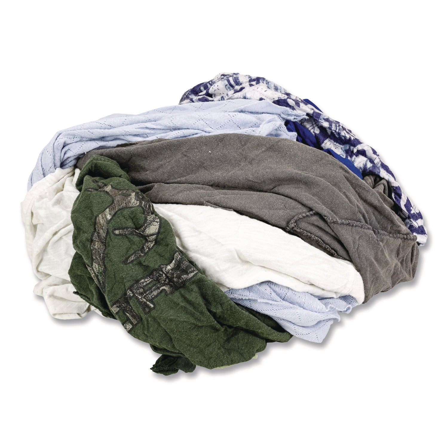 COLORED T-SHIRT RAGS, COTTON, ASSORTED, 25/BOX