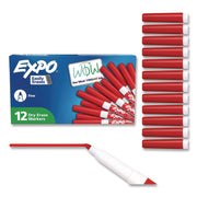 Expo Low-Odor Dry Erase Markers, Fine Point, Red Ink, Erasable, 1 Dozen