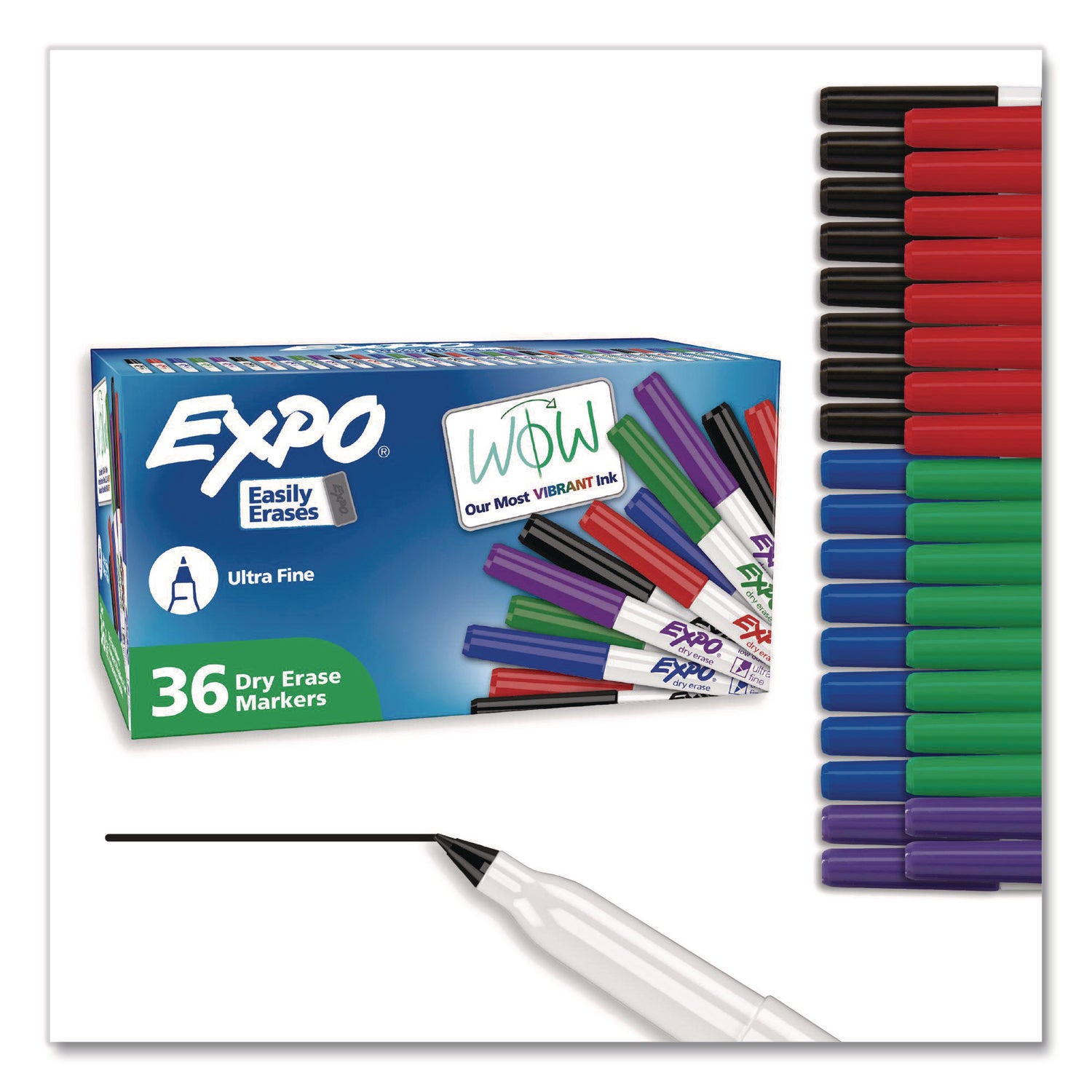 Expo Ultra Fine Tip Dry Erase Markers, Assorted Colors, 36 Pack