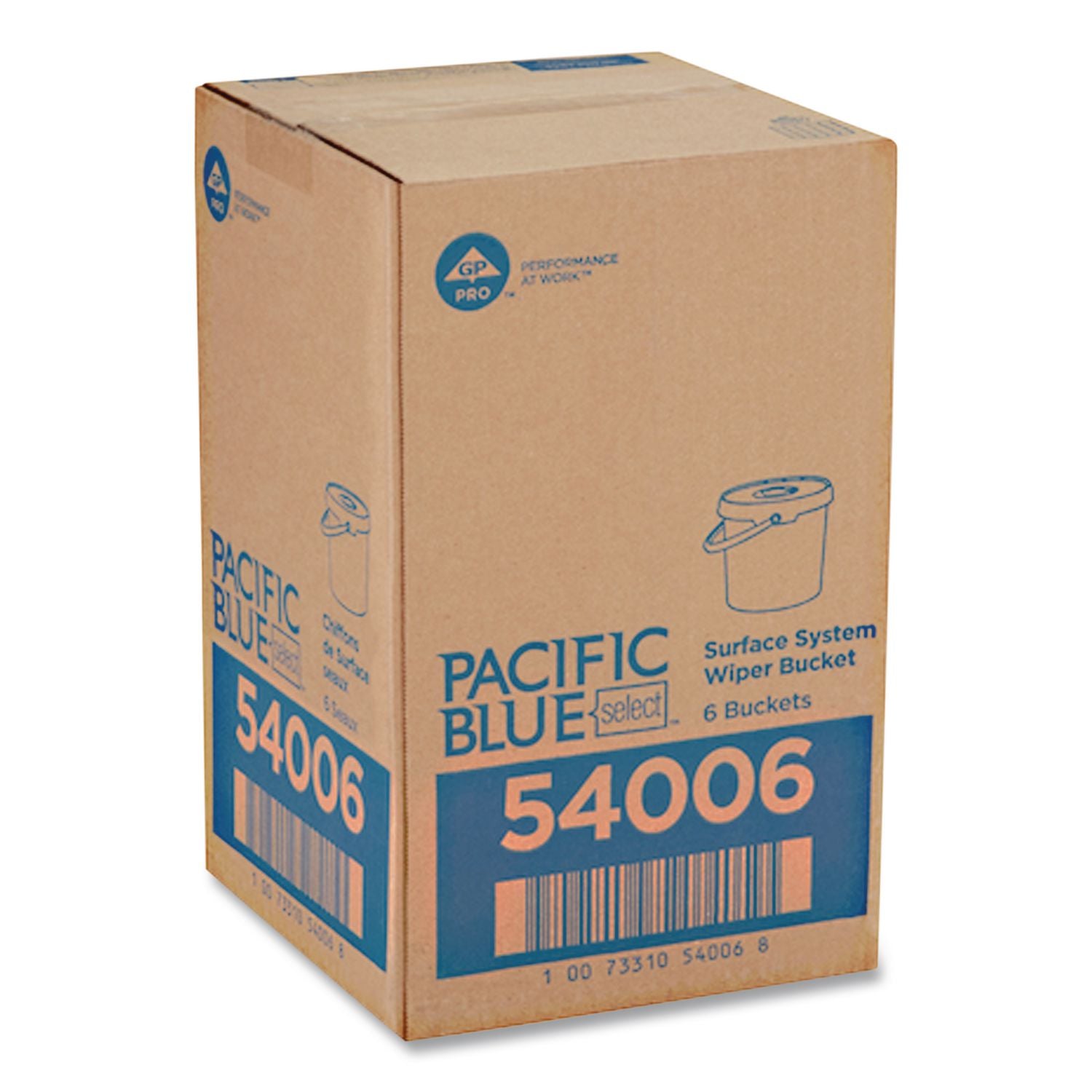 Pacific Blue Select Surface System Bucket, 7.8 X 7.8 X 7, White/blue, 6/carton