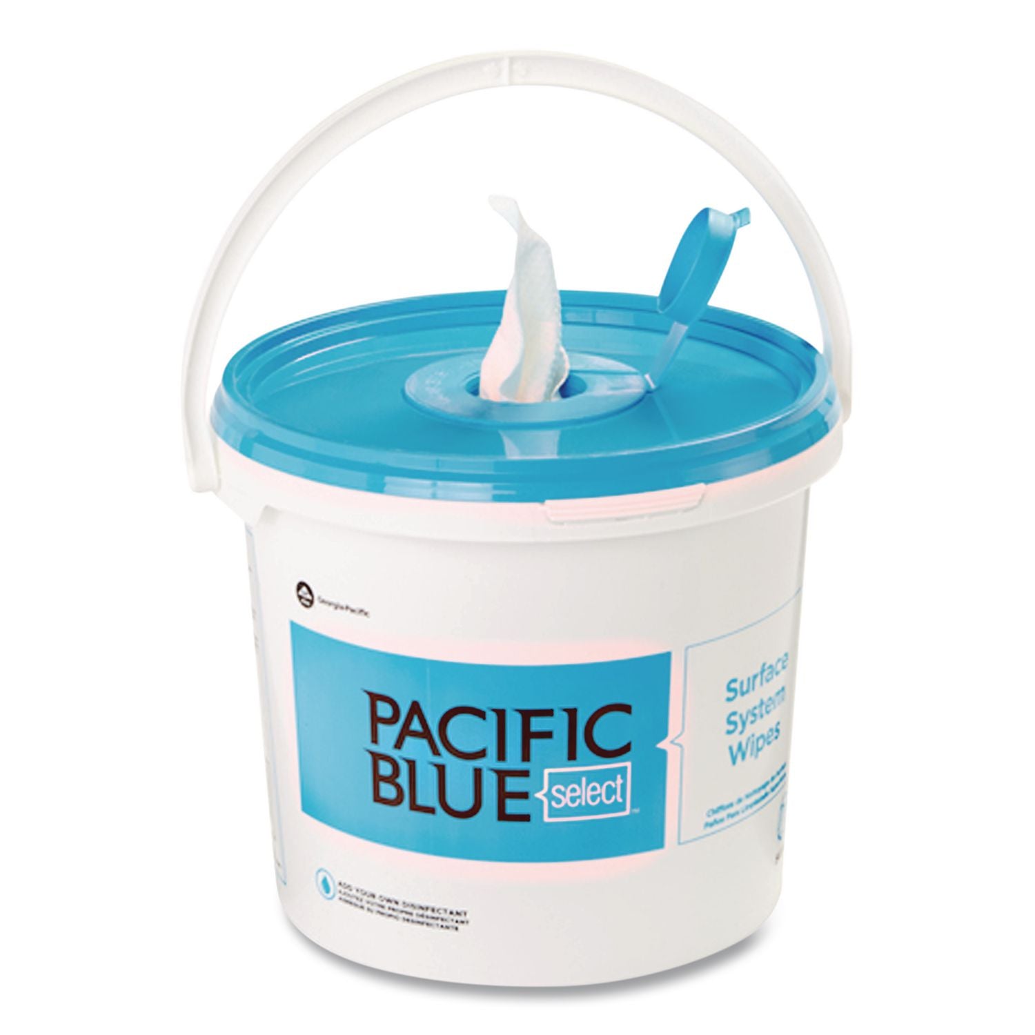 Pacific Blue Select Surface System Bucket, 7.8 X 7.8 X 7, White/blue, 6/carton