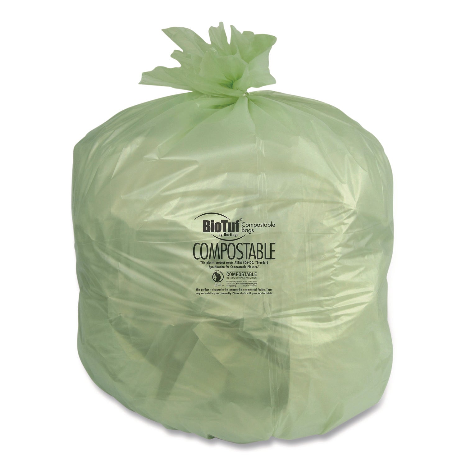33 gal Capacity - 39" Length x 33" Width x 0.90 mil (23 Micron) Thickness - High Density - Green - Bioplast, High-density Polyethylene (HDPE) - Can Liner, Food Waste, Garbage - 200 / Box