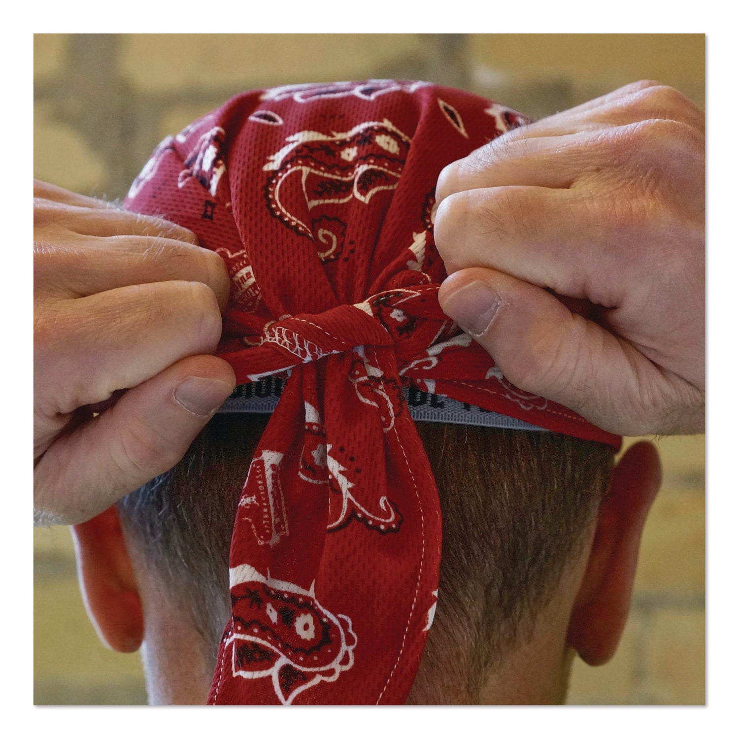Ergodyne High-Performance Bandana Do Rag - Red - Fabric - 6 / Carton