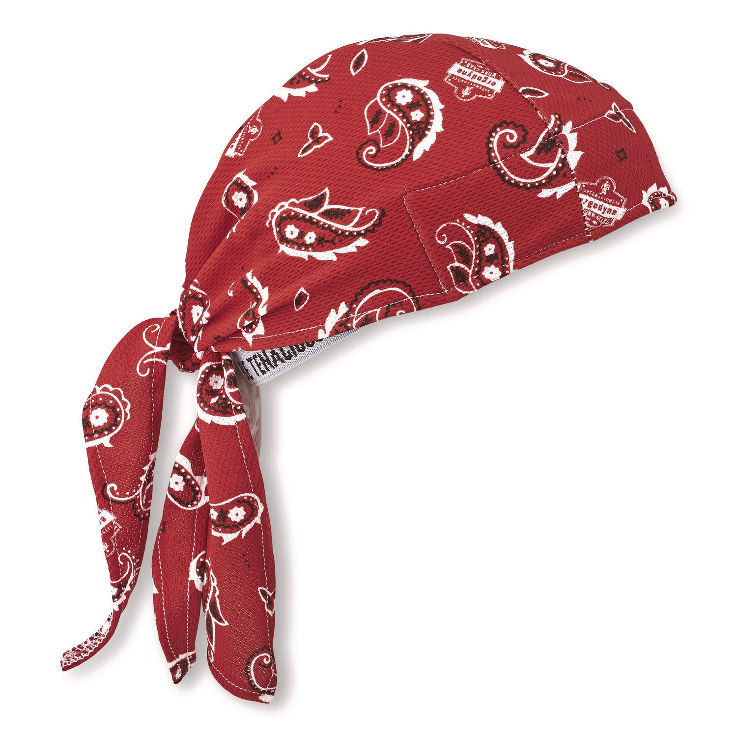 Ergodyne High-Performance Bandana Do Rag - Red - Fabric - 6 / Carton