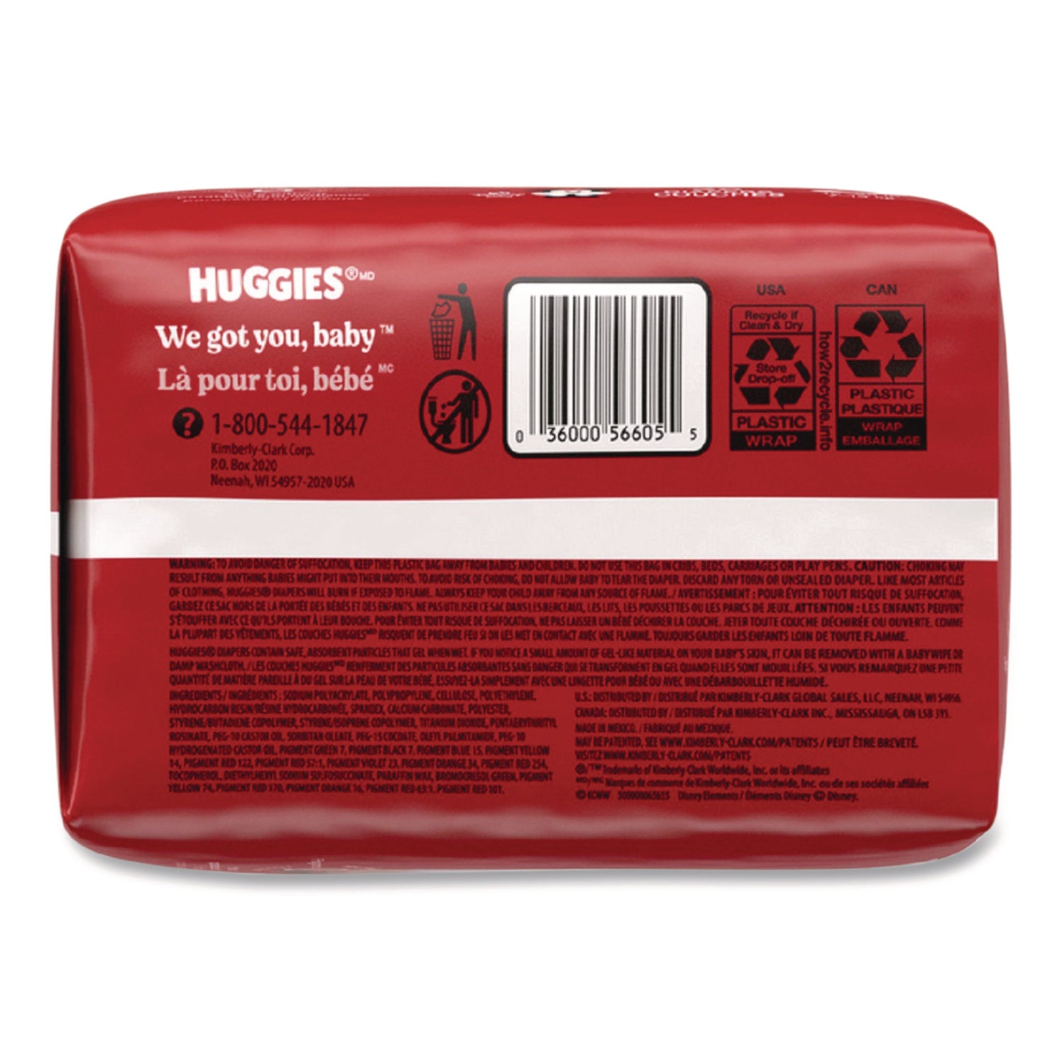 Little Movers Huggfit 360 Degree, Size 3, 16 Lbs To 28 Lbs, Disney Design, 26 Diapers/Pack, 4 Packs/Carton
