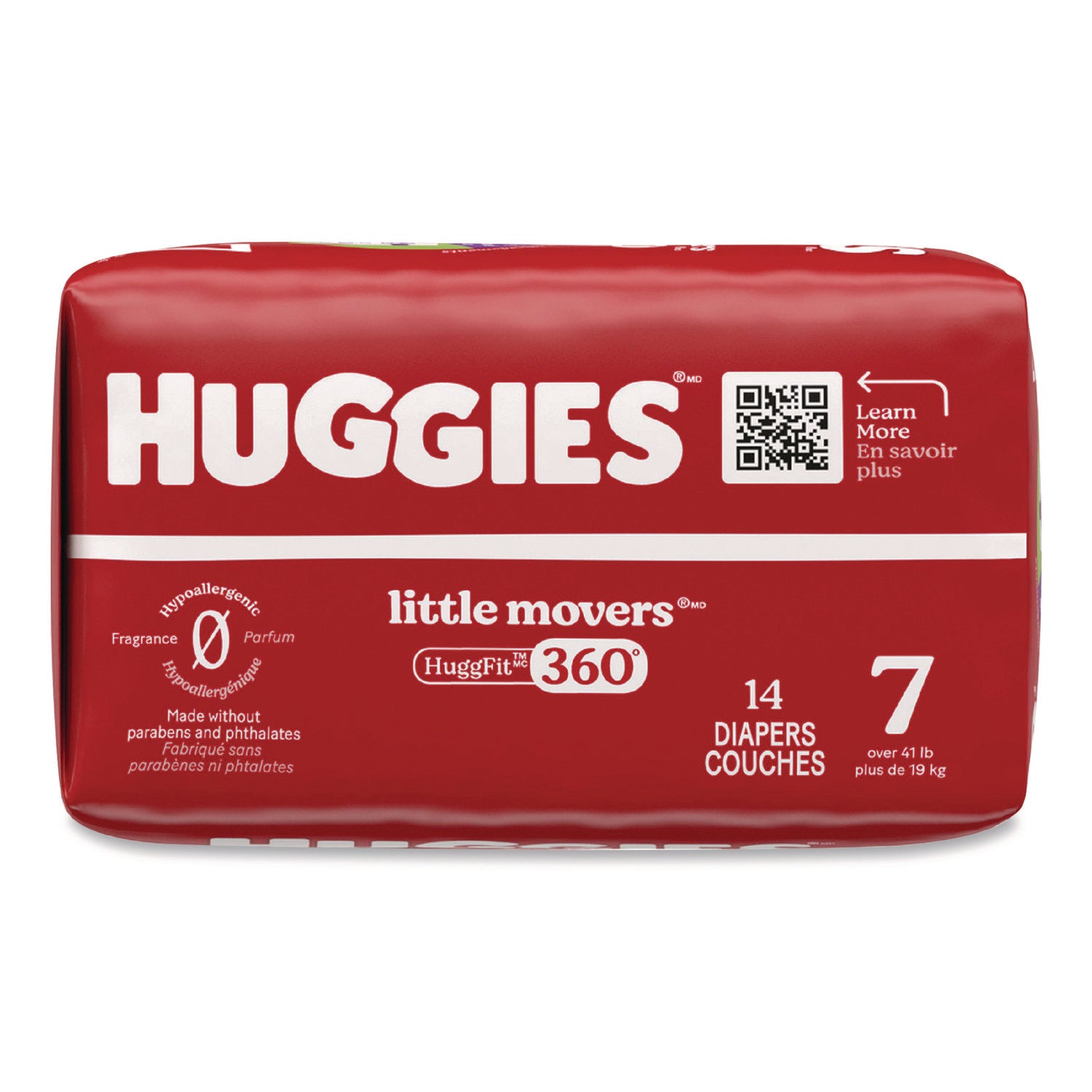 Little Movers Huggfit 360 Degree, Size 7, Over 41 Lbs, Disney Design, 14 Diapers/Pack, 4 Packs/Carton