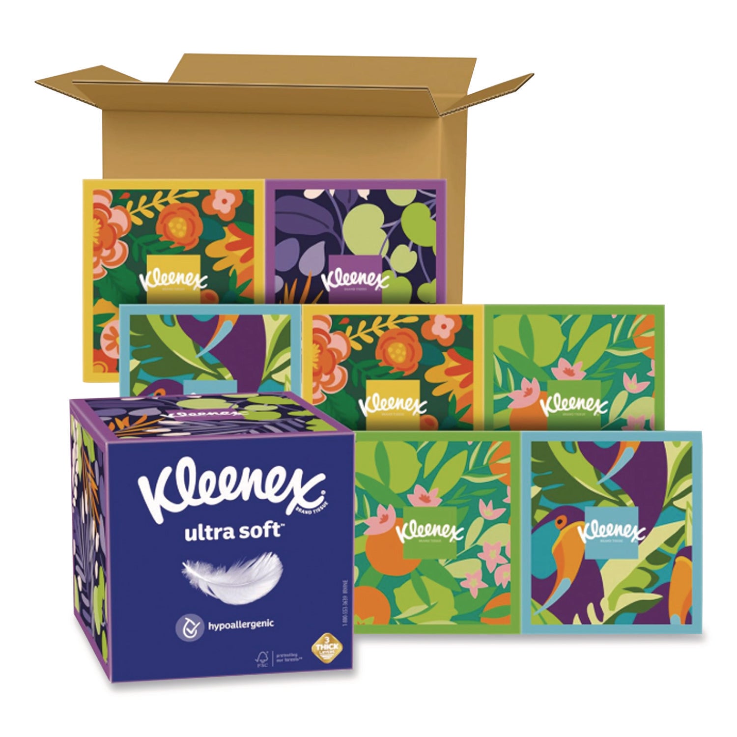 Ultra Soft Facial Tissue, 3-Ply, White, 65 Sheets/Box, 27 Boxes/Carton