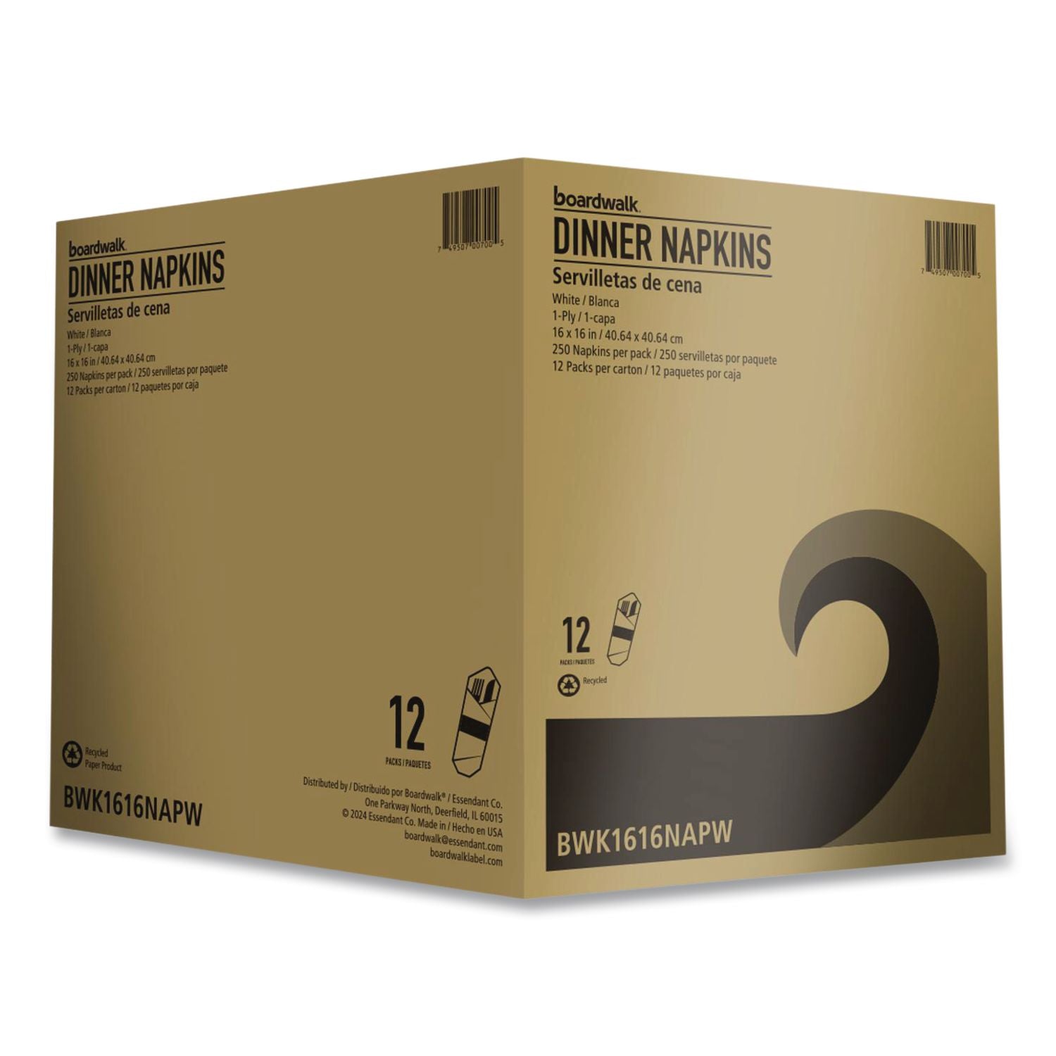 NAPKINS,DINNER,12PKS,WH