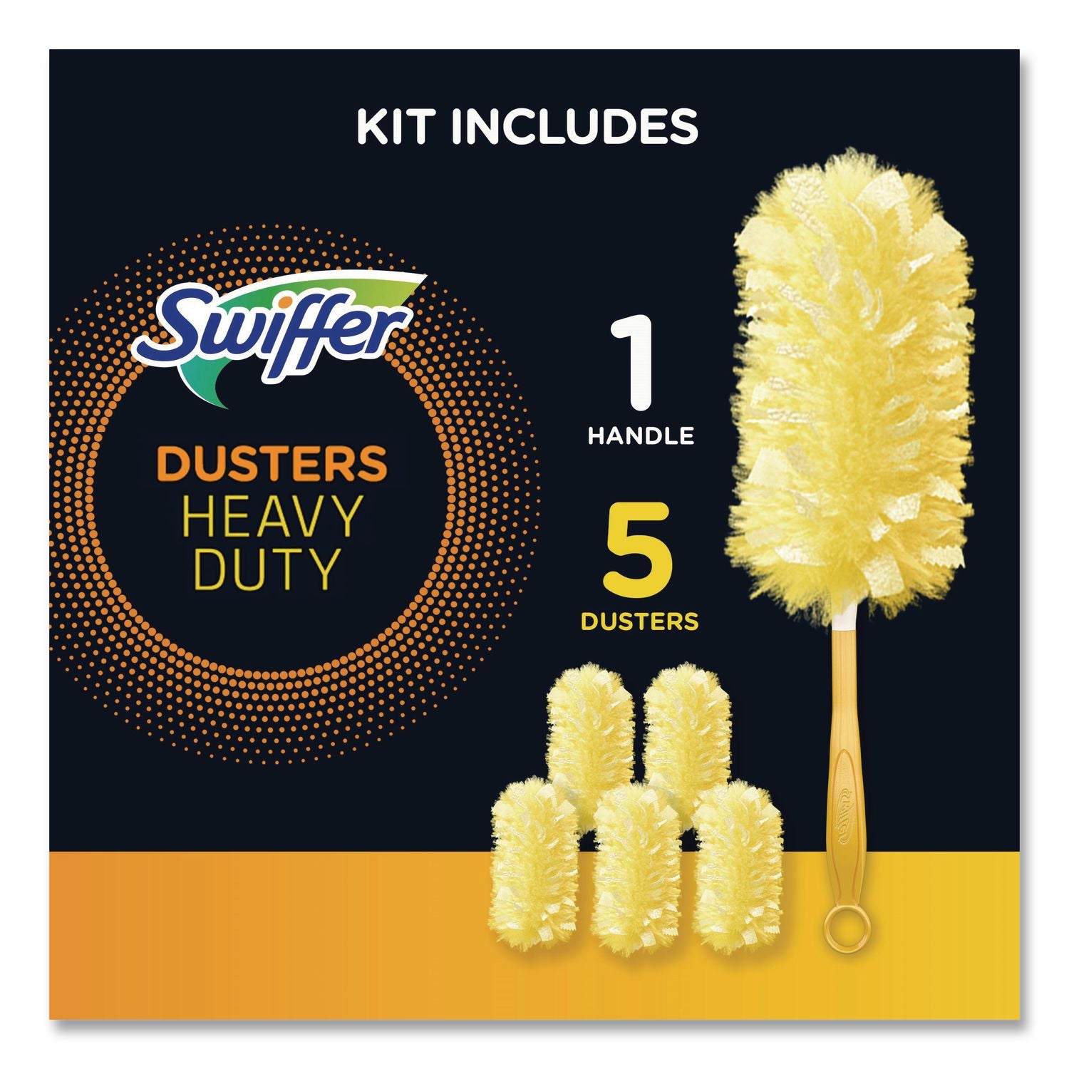 Heavy Duty Dusters Starter Kit, 6" Handle With Two Disposable Dusters, 4 Kits/carton