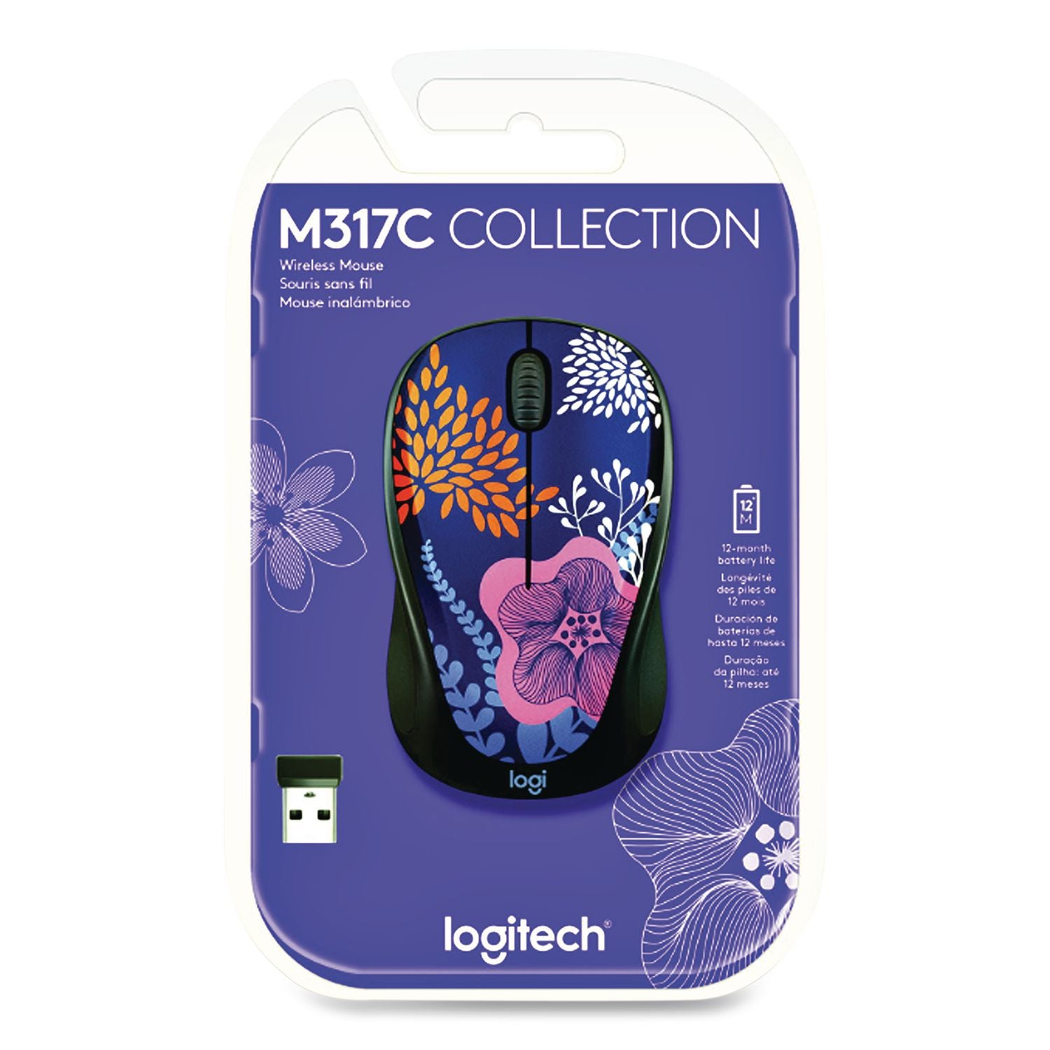Logitech Design Collection Limited Edition Wireless Mouse - Travel Mouse - Optical - Wireless - Radio Frequency - 2.40 GHz - USB - 1200 dpi - Scroll Wheel - 3 Button(s) - Small Hand/Palm Size - Symmetrical - 1 Each