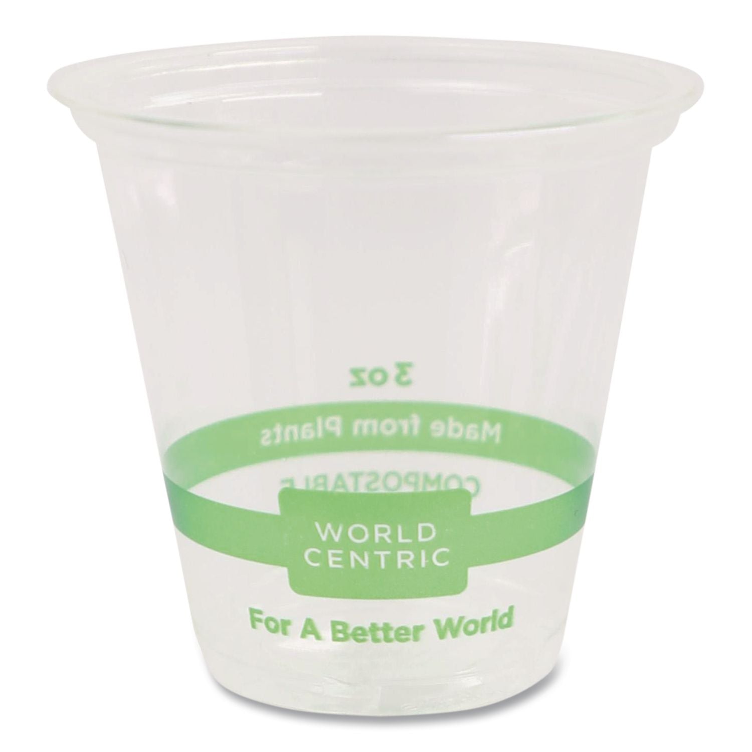 PLA Clear Cold Cups, 3 oz, Plastic, Clear, 2,500/Carton