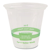 PLA Clear Cold Cups, 3 oz, Plastic, Clear, 2,500/Carton