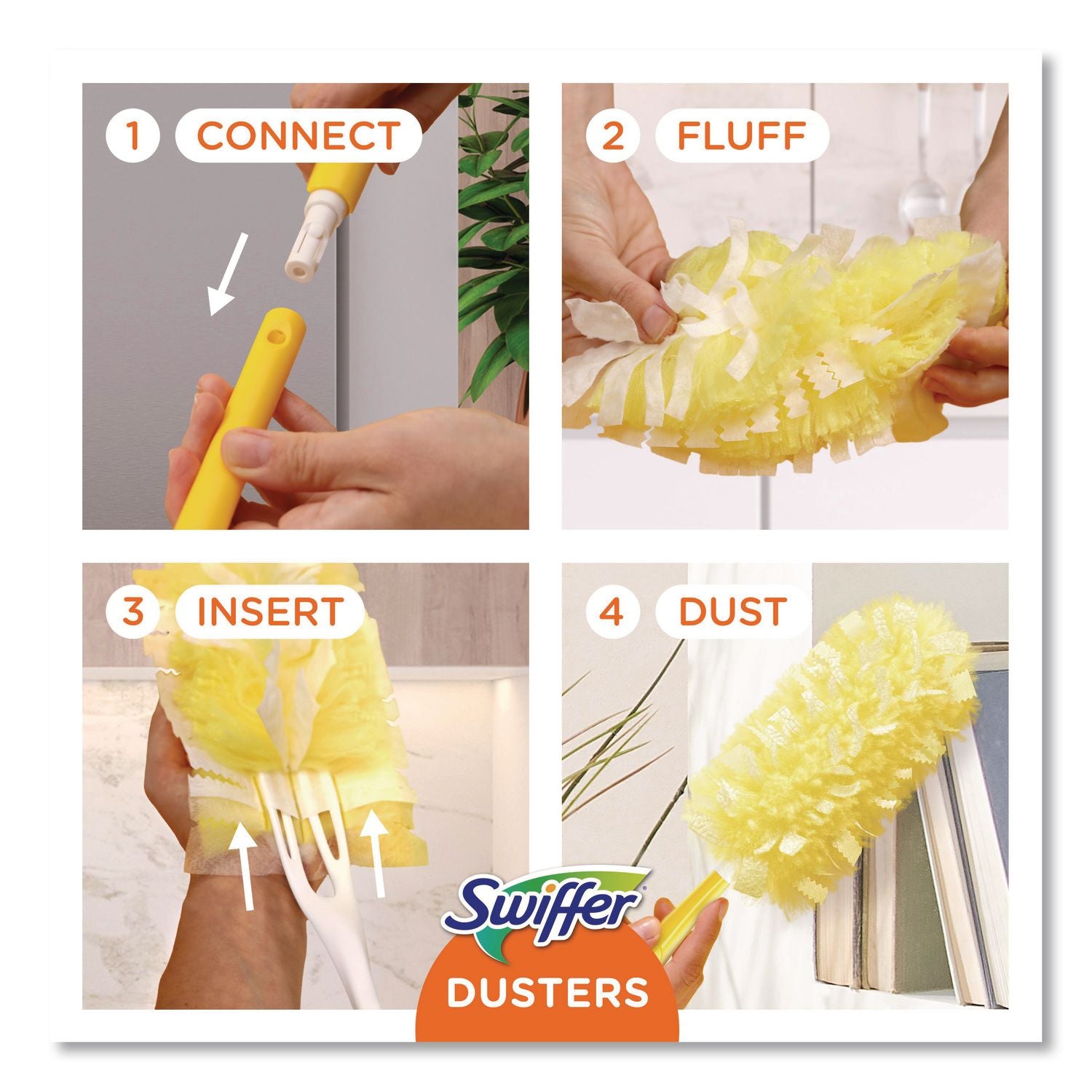 Swiffer 360 Dusters Extender Kit - 36" Handle Length - Plastic Handle - White - 1 Kit