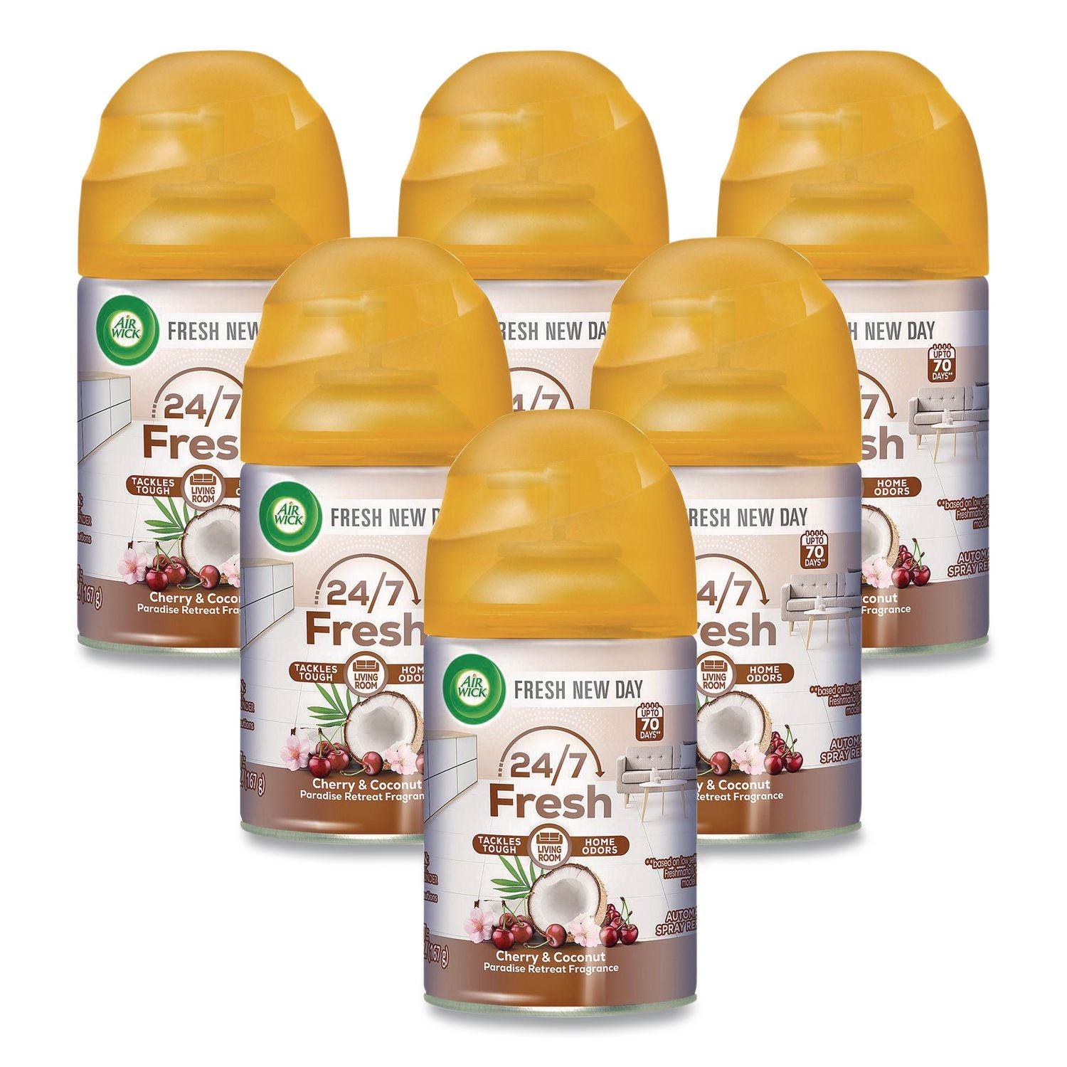 Air Wick Freshmatic Life Scents Refill - Spray - 5.9 fl oz (0.2 quart) - Paradise Retreat - 60 Day - Wall Mountable, Long Lasting - 1 Each