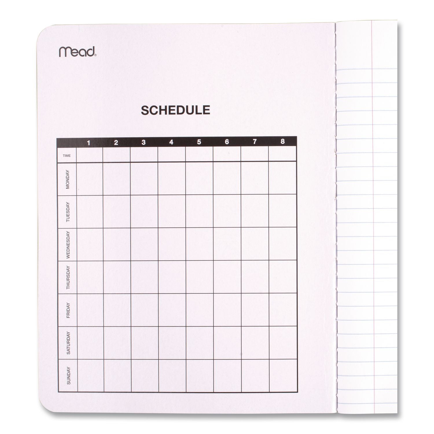Mead Wide Ruled Composition Book, 1 Subject, 100 Sheets, 200 Pages, Sewn Binding, White Paper, Black Marble Cover, Durable, 1 Each