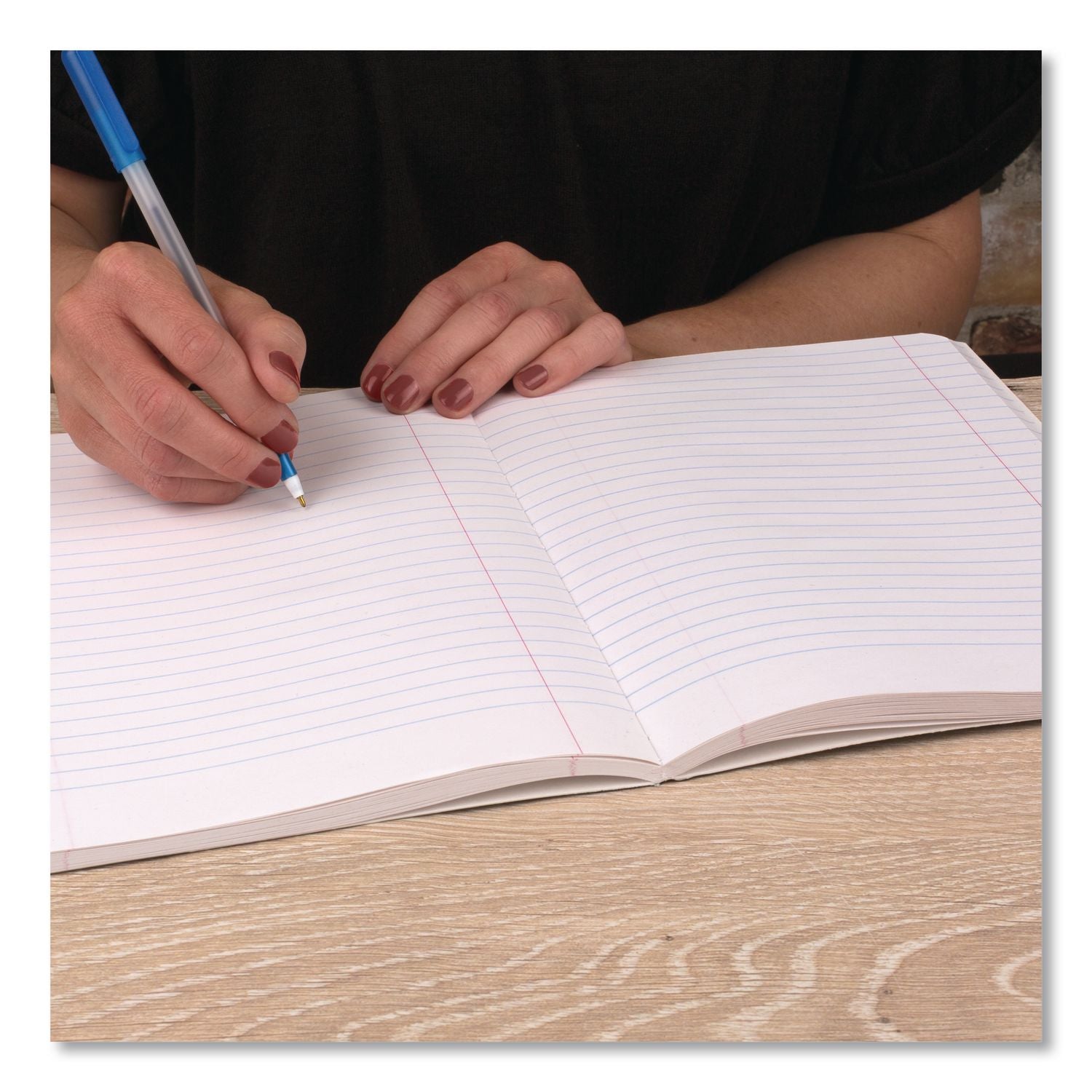 Mead Wide Ruled Composition Book, 1 Subject, 100 Sheets, 200 Pages, Sewn Binding, White Paper, Black Marble Cover, Durable, 1 Each