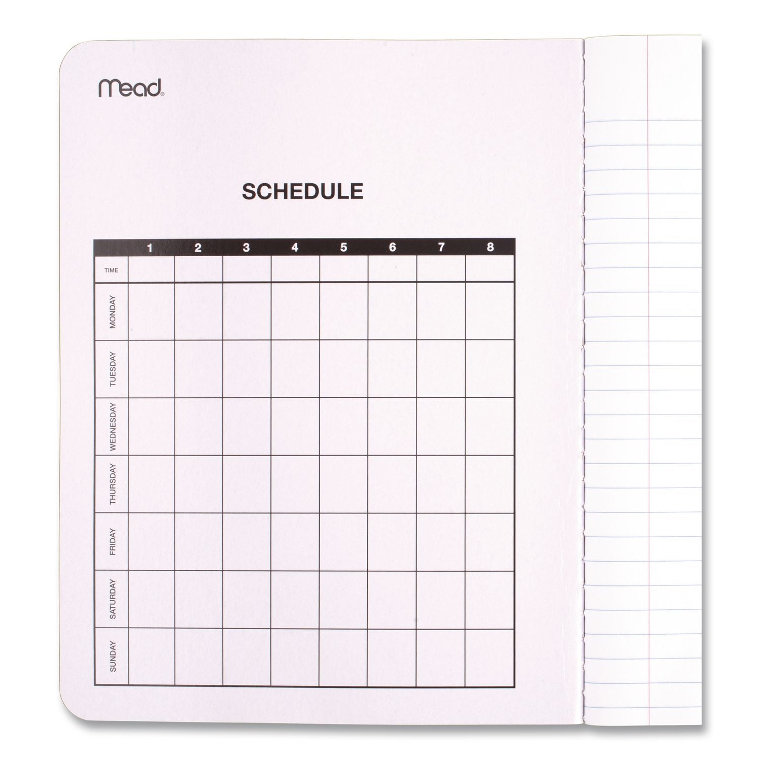 Mead Composition Book - Sewn - 7 1/2" x 9 3/4" Sheet Size - White Paper - Black Marble Cover - 1 Each
