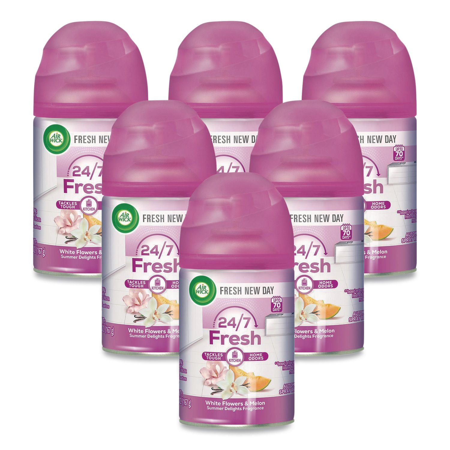 Air Wick Freshmatic Life Scents Refill - Spray - 5.9 fl oz (0.2 quart) - Summer Delights - 60 Day - Wall Mountable, Long Lasting - 1 Each