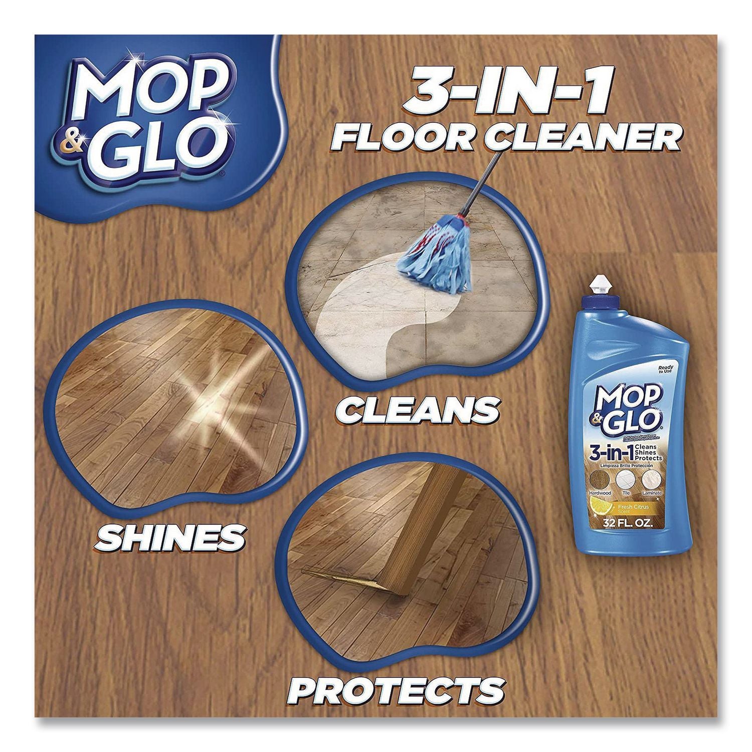 Ready To Use Multi-Surface Floor Cleaner, Fresh Citrus Scent, 32 Oz Bottle, 4/Carton