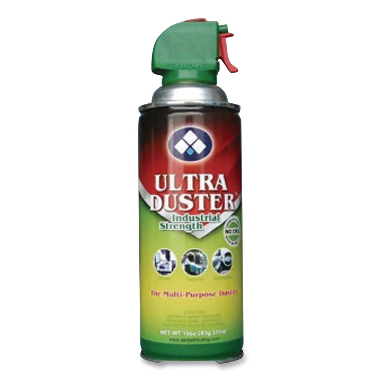 Industrial Strength Compressed Air Duster Cleaner, 10 Oz Can, 2/Pack