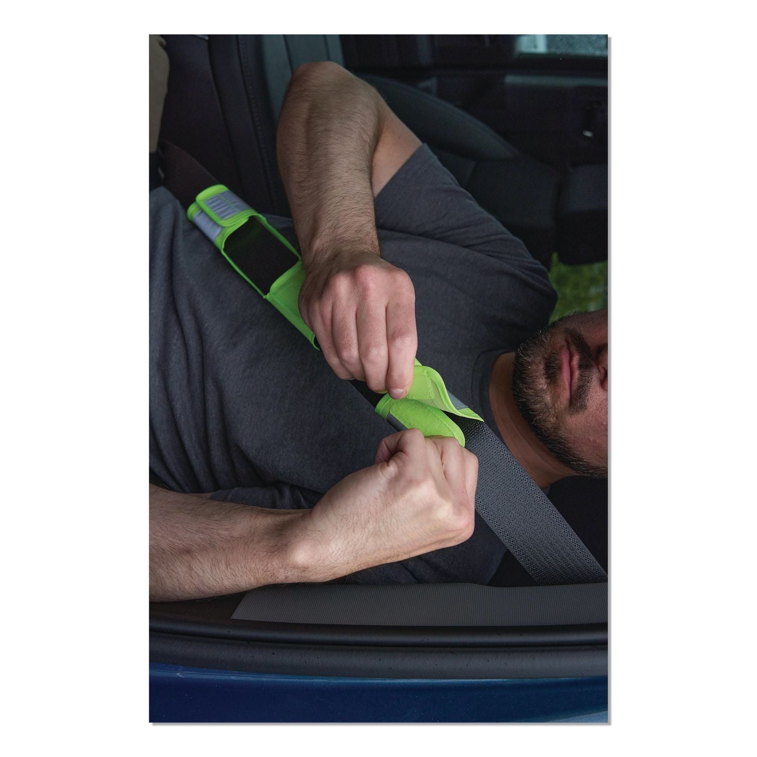 Glowear 8105 Hi-Vis Seat Belt Cover, 2.17" X 16.54", Lime