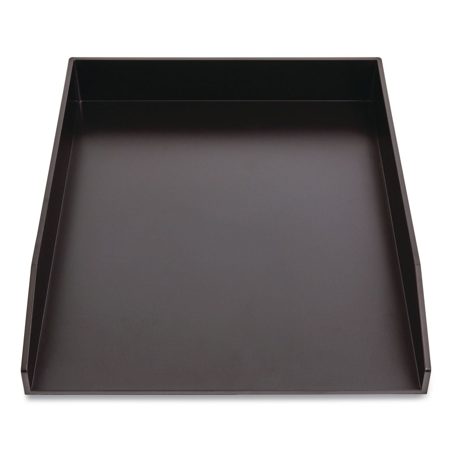 Stackable Plastic Letter Tray, 1 Section, Letter Size Files, 9.8 X 12.24 X 1.75, Matte Black, 2/Pack