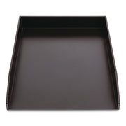 Stackable Plastic Letter Tray, 1 Section, Letter Size Files, 9.8 X 12.24 X 1.75, Matte Black, 2/Pack