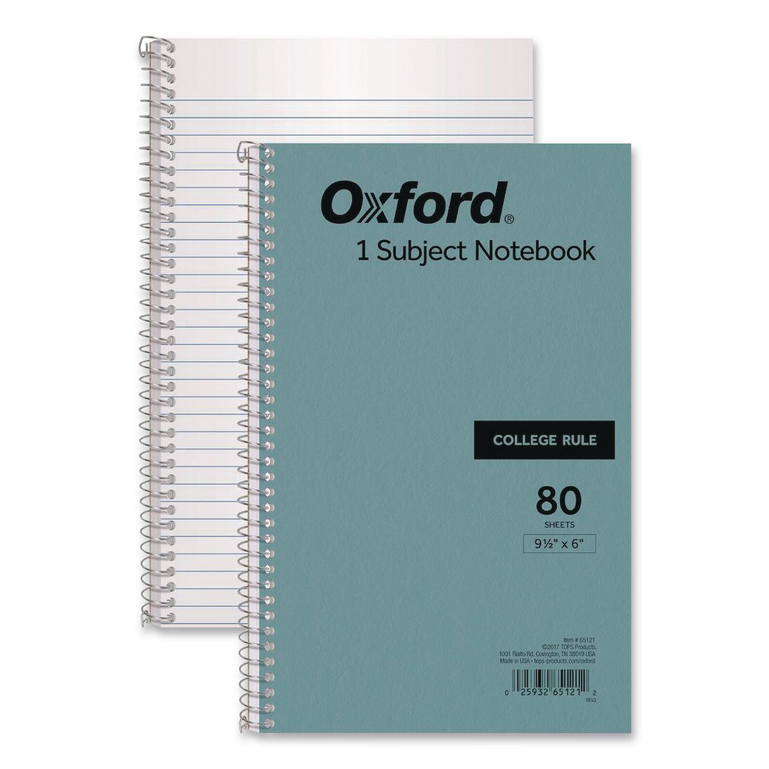 One-Subject Notebook, Medium/College Rule, Blue Cover, (80) 9.5 X 6 Sheets