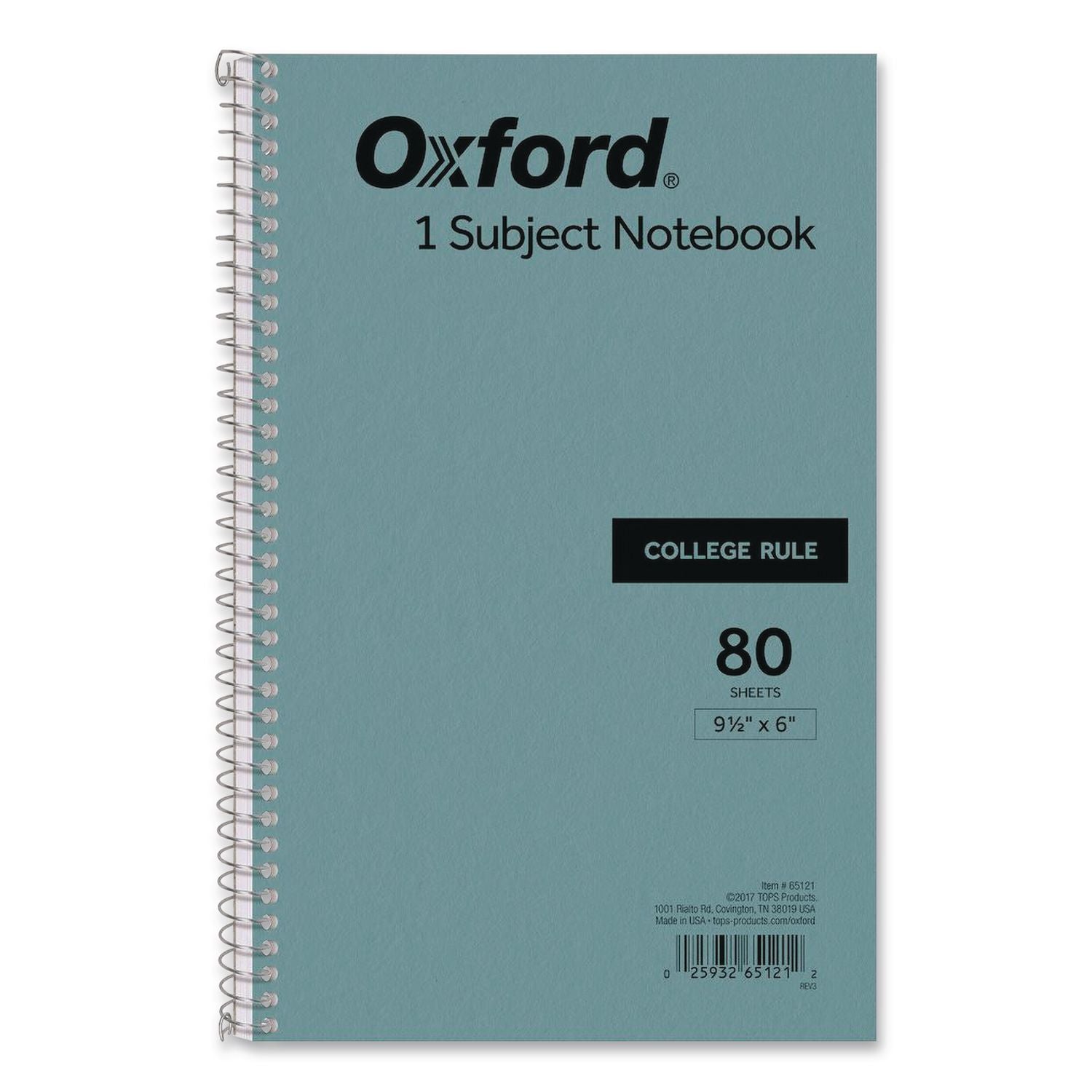 One-Subject Notebook, Medium/College Rule, Blue Cover, (80) 9.5 X 6 Sheets