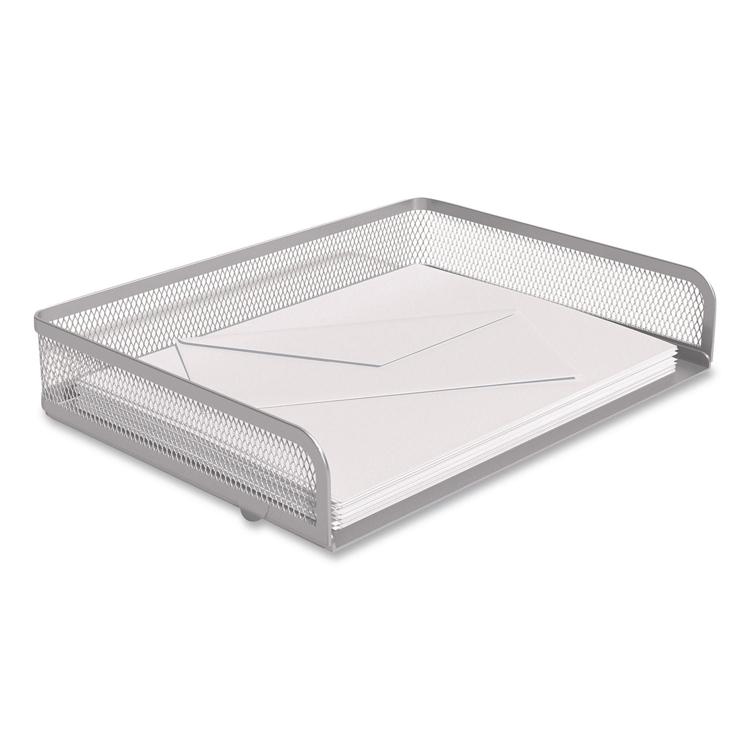 Wire Mesh Stackable Letter Tray, 1 Section, Letter Size Files, 12.99 X 9.84 X 2.76, Silver
