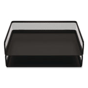 Wire Mesh Stackable Letter Tray, 1 Section, Letter Size, 13.39 X 10.43 X 2.95, Matte Black, 2/Pack