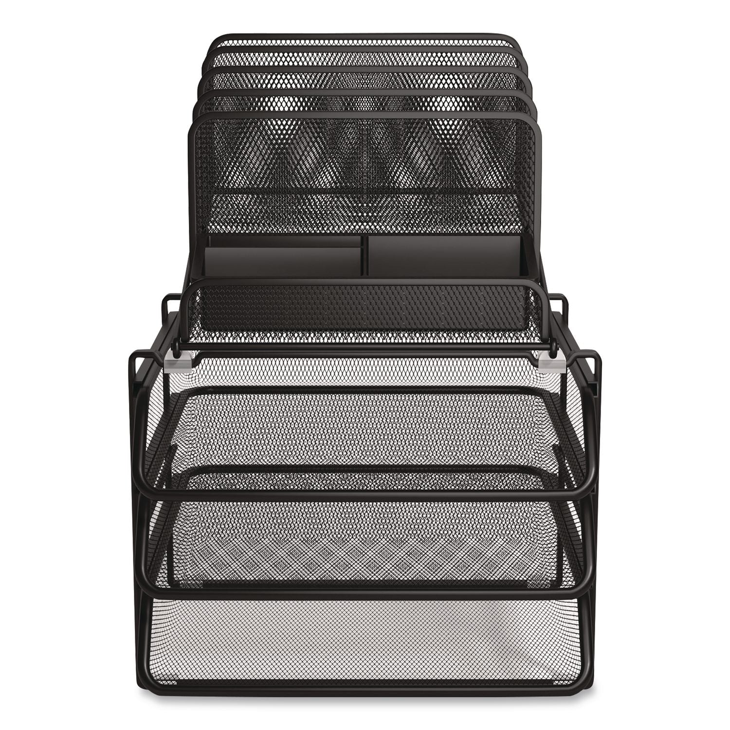 All-In-One Desktop Organizer, 10 Sections, 11.61 X 13.11 X 16, Black