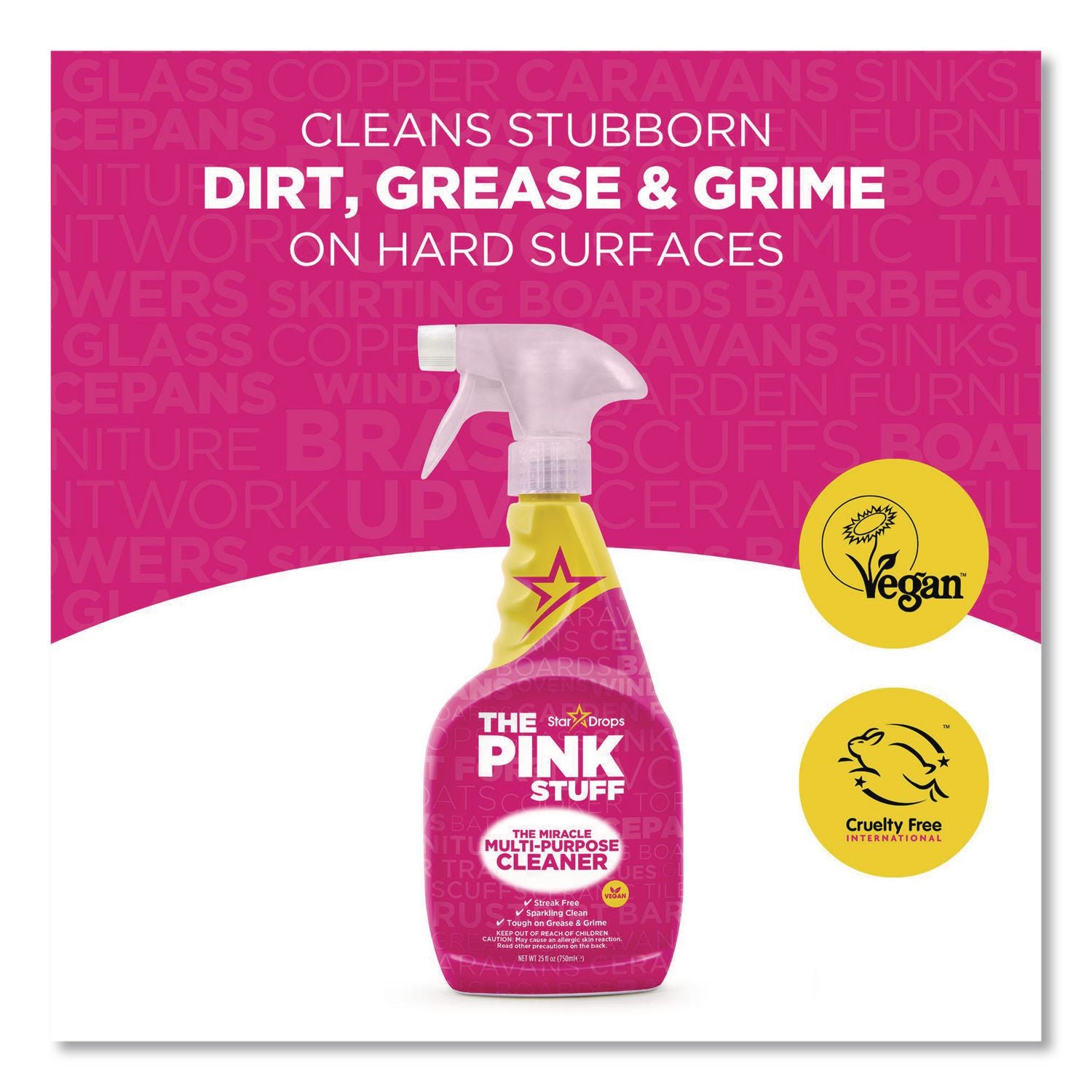 Miracle Multi-Purpose Cleaner, Fruity Scent, 25.4 Oz Trigger Spray Bottle, 4/Carton